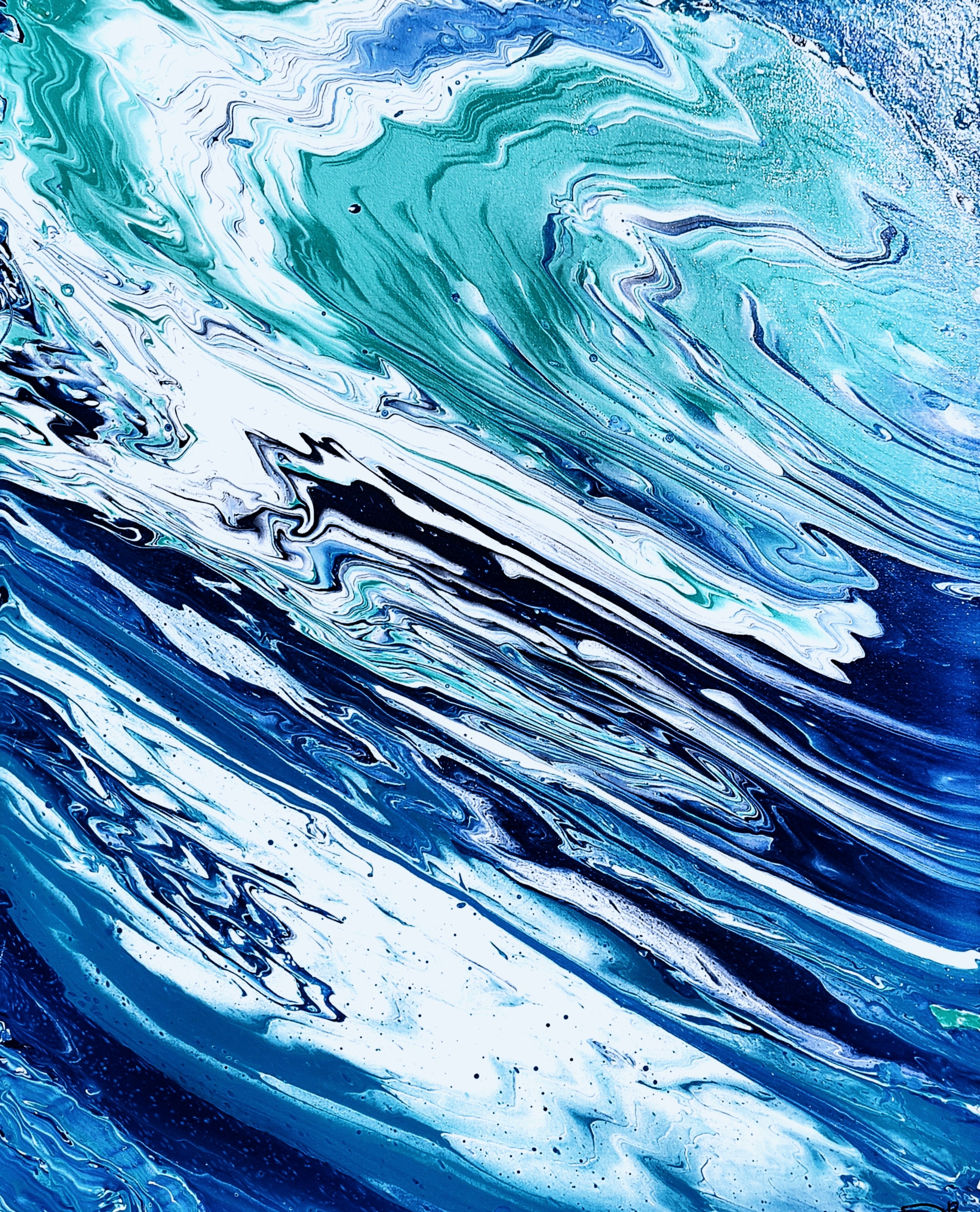 Blue Horizon - pour painting by Chris Broussard